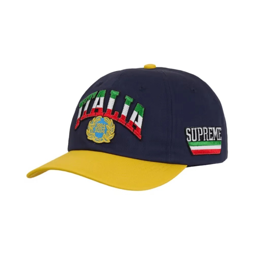 Boné Supreme Italia 6-Panel Navy — Único, Novo