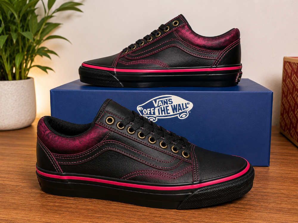 Tania Cruz x Vans Old Skool Premium Dark Red Rub-Away