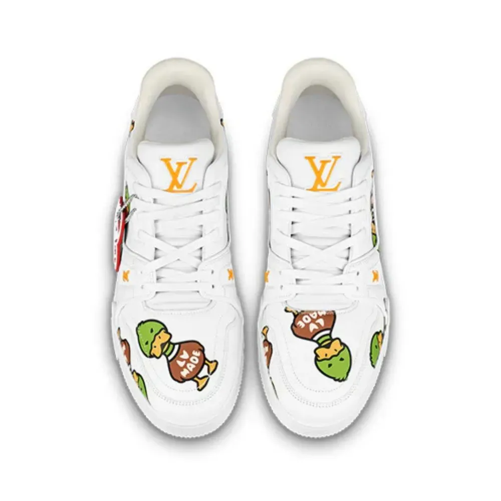 Nigo x Louis Vuitton Trainer Low White Duck Print - Droper