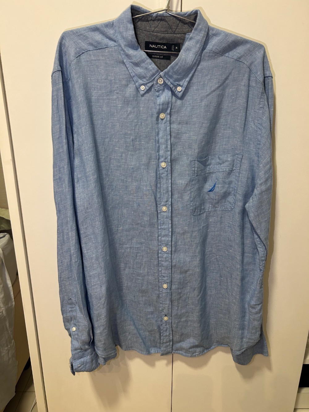 Nautica Classic Fit Linho Azul Claro (XL)