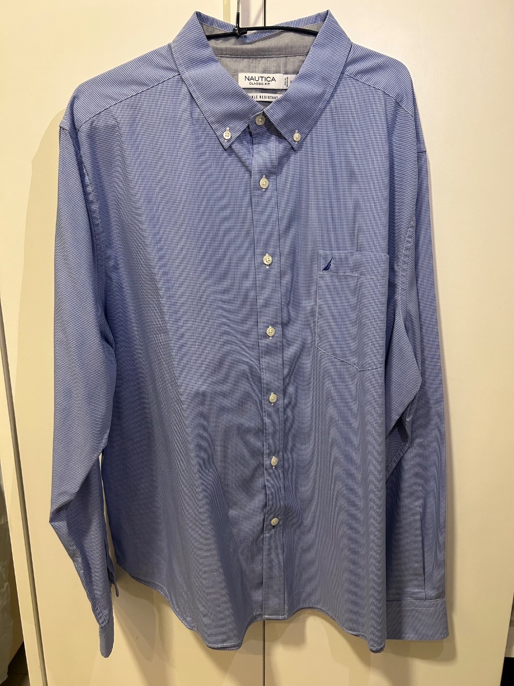 Nautica Classic Fit / Nautica Flex Microxadrez Azul (XL)