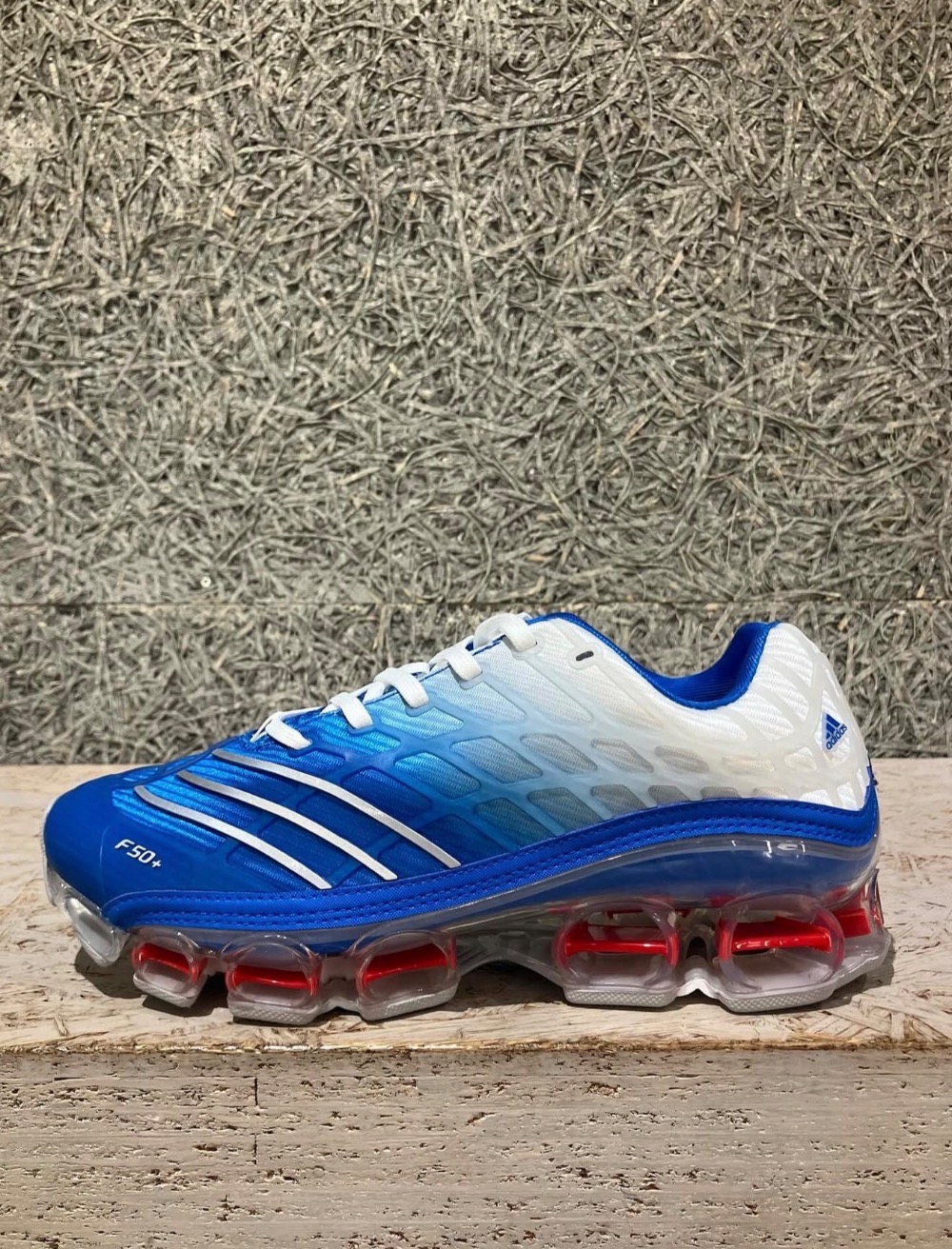 adidas Megaride F50 Blue Bird Silver Metallic Cloud White