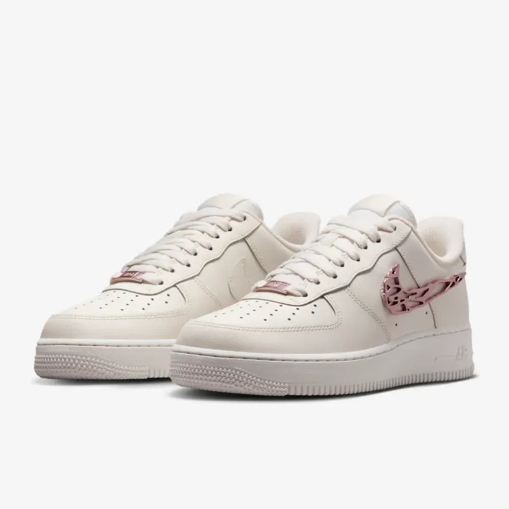 Nike Air Force 1 Low Liquid Metal Swoosh Sail Rose Gold — 34, Novo