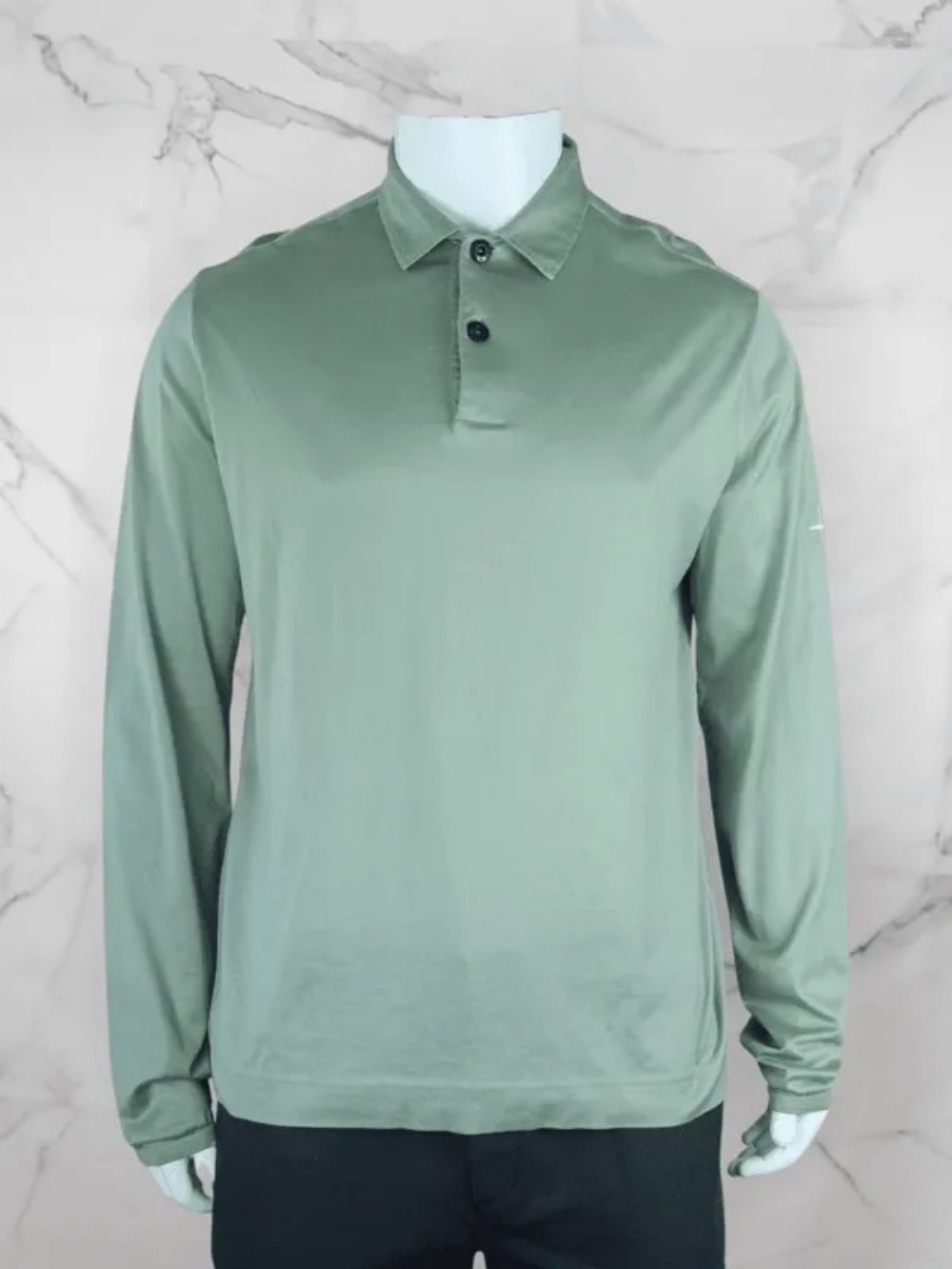 Camiseta Stone Island Manga Longa Basic Logo Verde