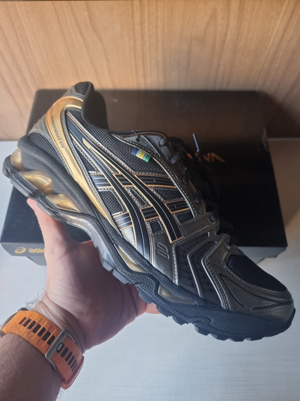 Senna x Asics Gel-Kayano 14 Black Gold