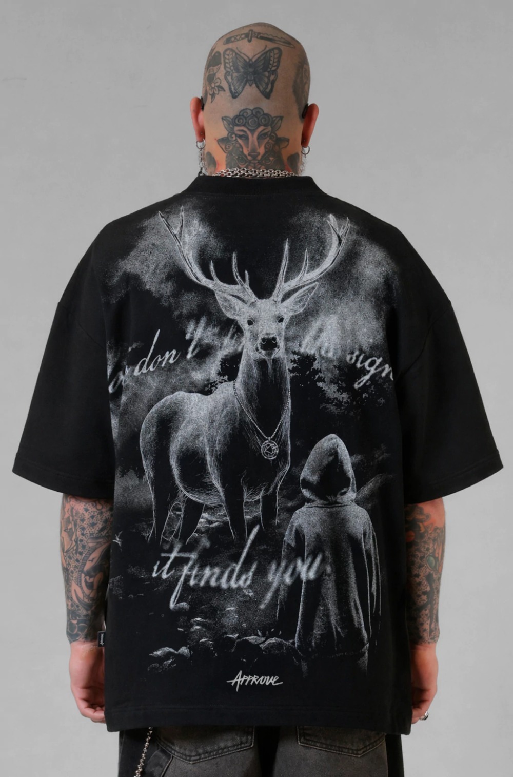 Camiseta Huge Approve Animals Deer Preto