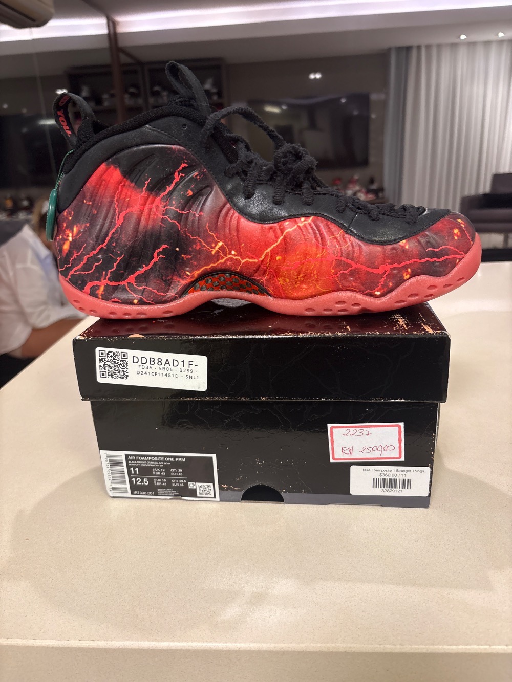 Stranger Things x Nike Air Foamposite One Black Bright Crimson Off Noir