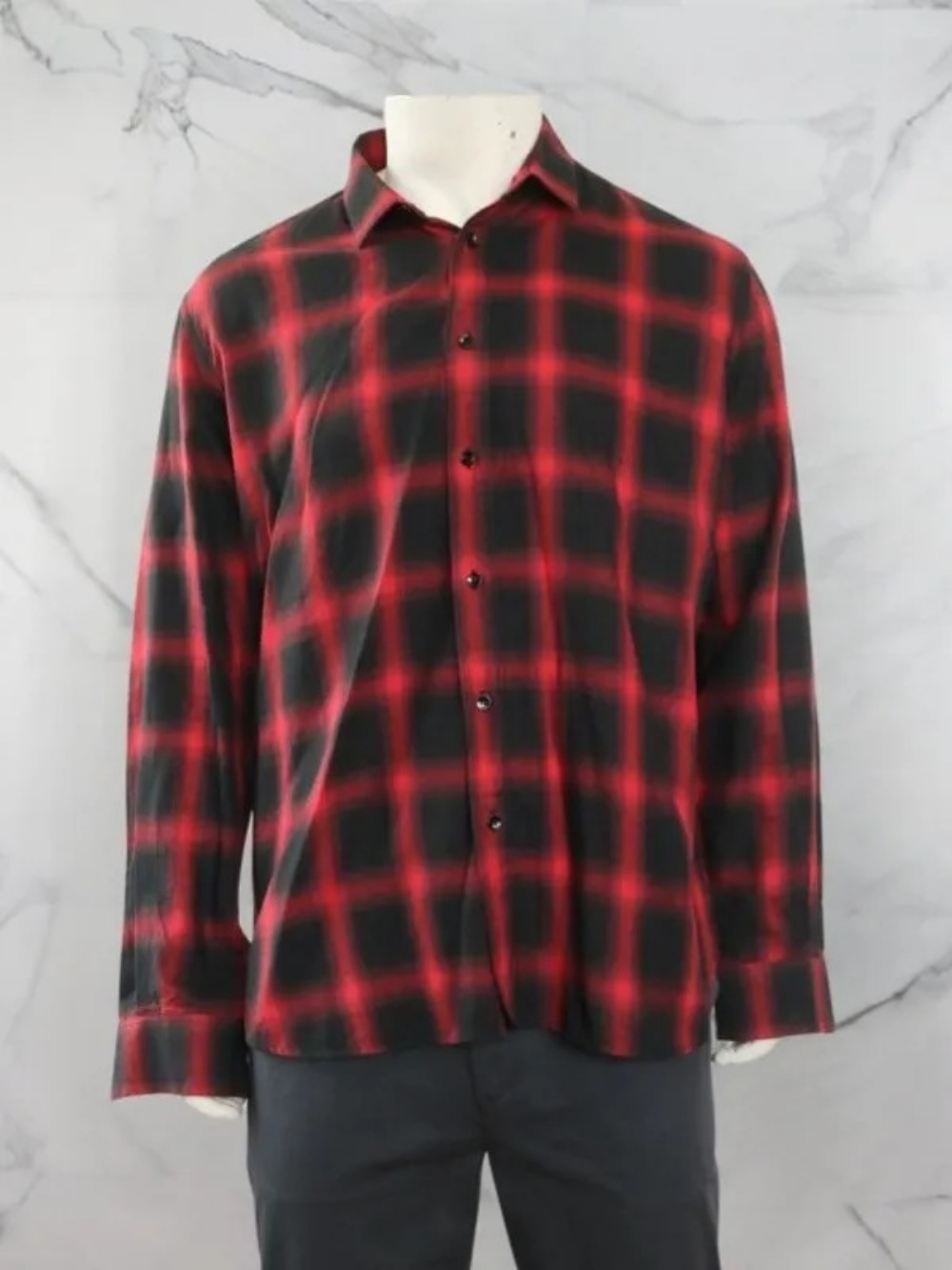 Camisa Yves Saint Laurent Xadrez Vermelha