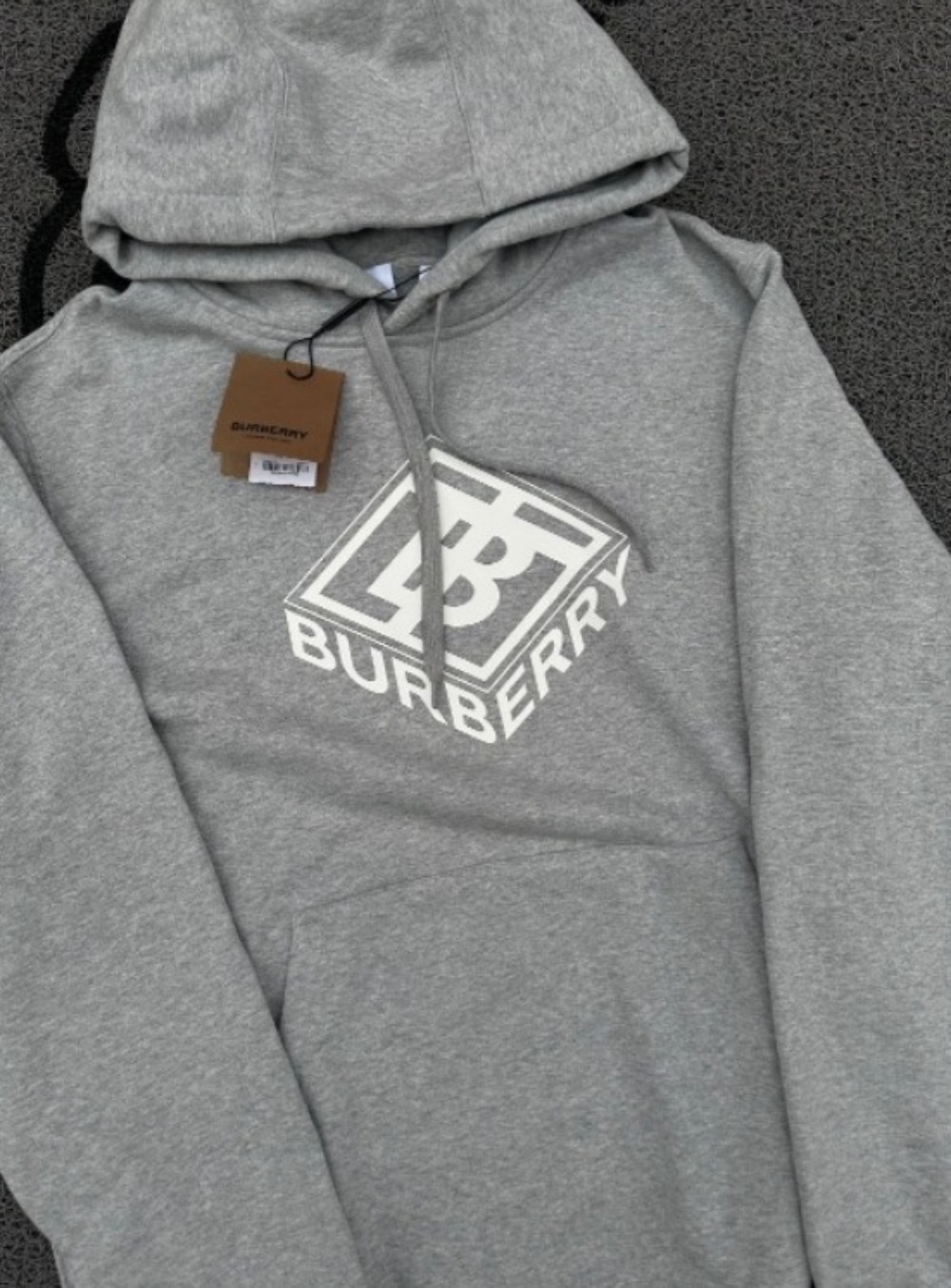 Moletom Burberry Logo Graphic Print Pale Grey Melange — G, Novo