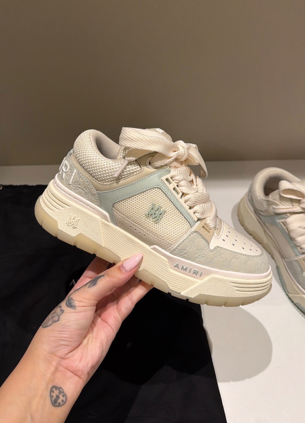 Amiri MA-1 Quad Monogram Debossed Pale Mint