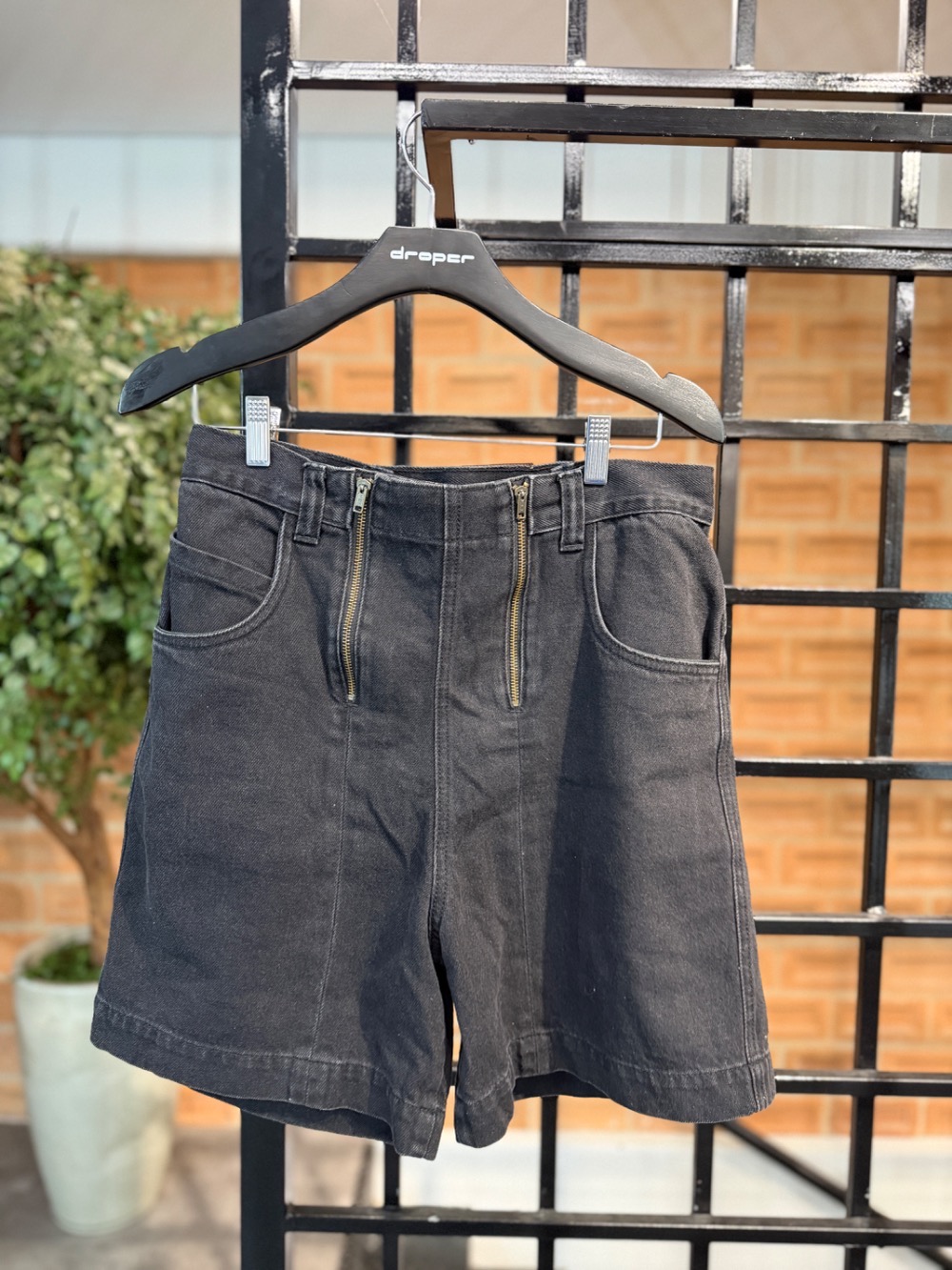 Bermuda Jeans Double Zipper - Quadro Creations