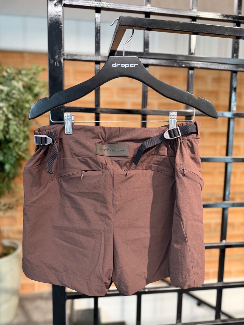 Shorts Quadro Creations Nylon 4Way - Marrom