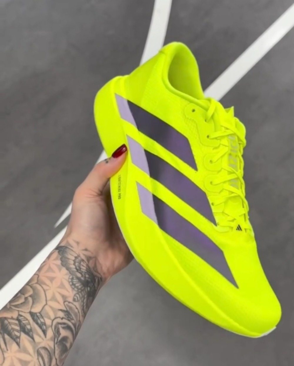 adidas Adizero Evo SL Woven Green Aurora Powder Plum — 34 / 35 / 36 / 37 / 38 / 39 / 40 / 41 / 42, Novo