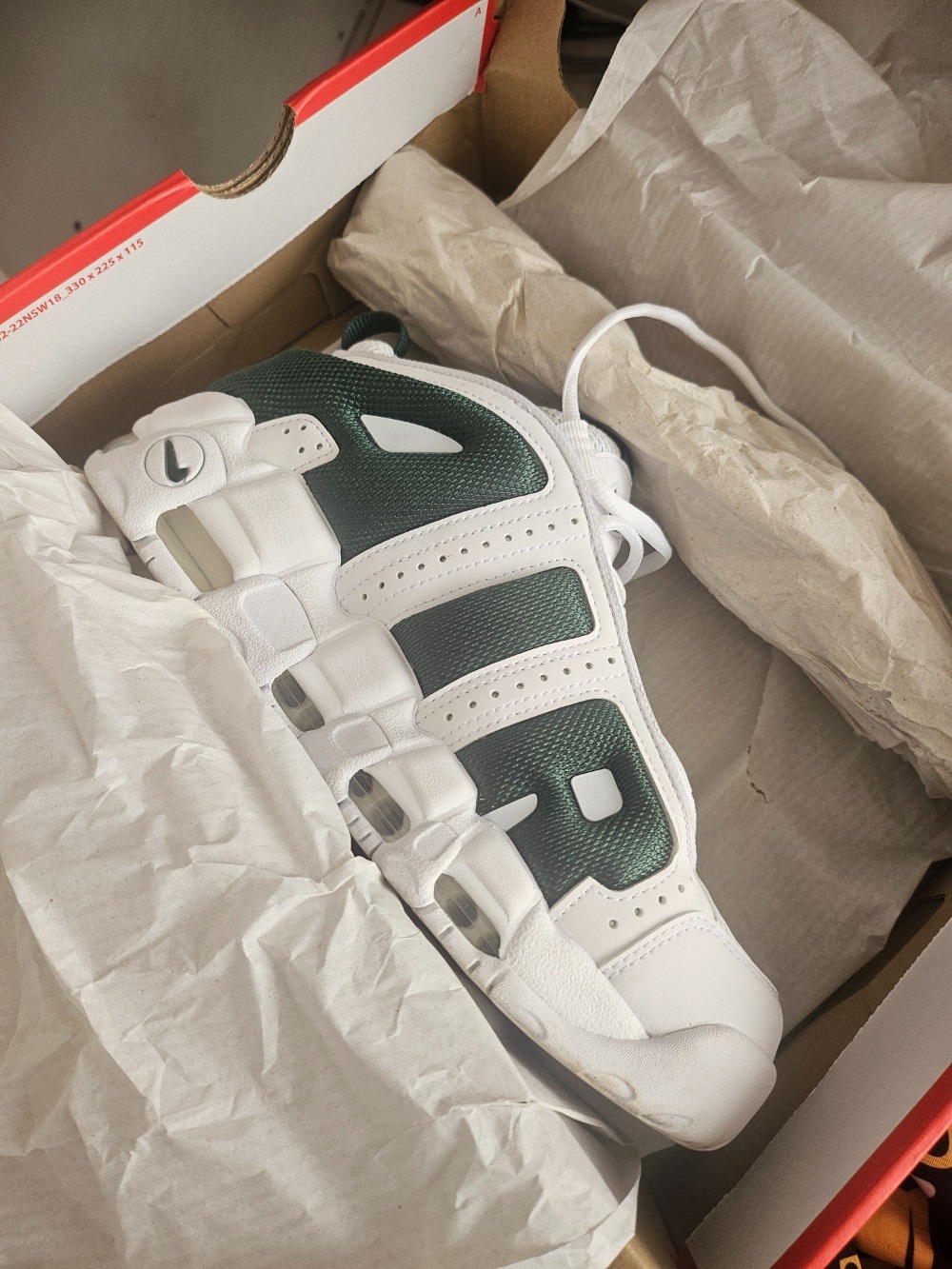 Nike Air More Uptempo Low White Green