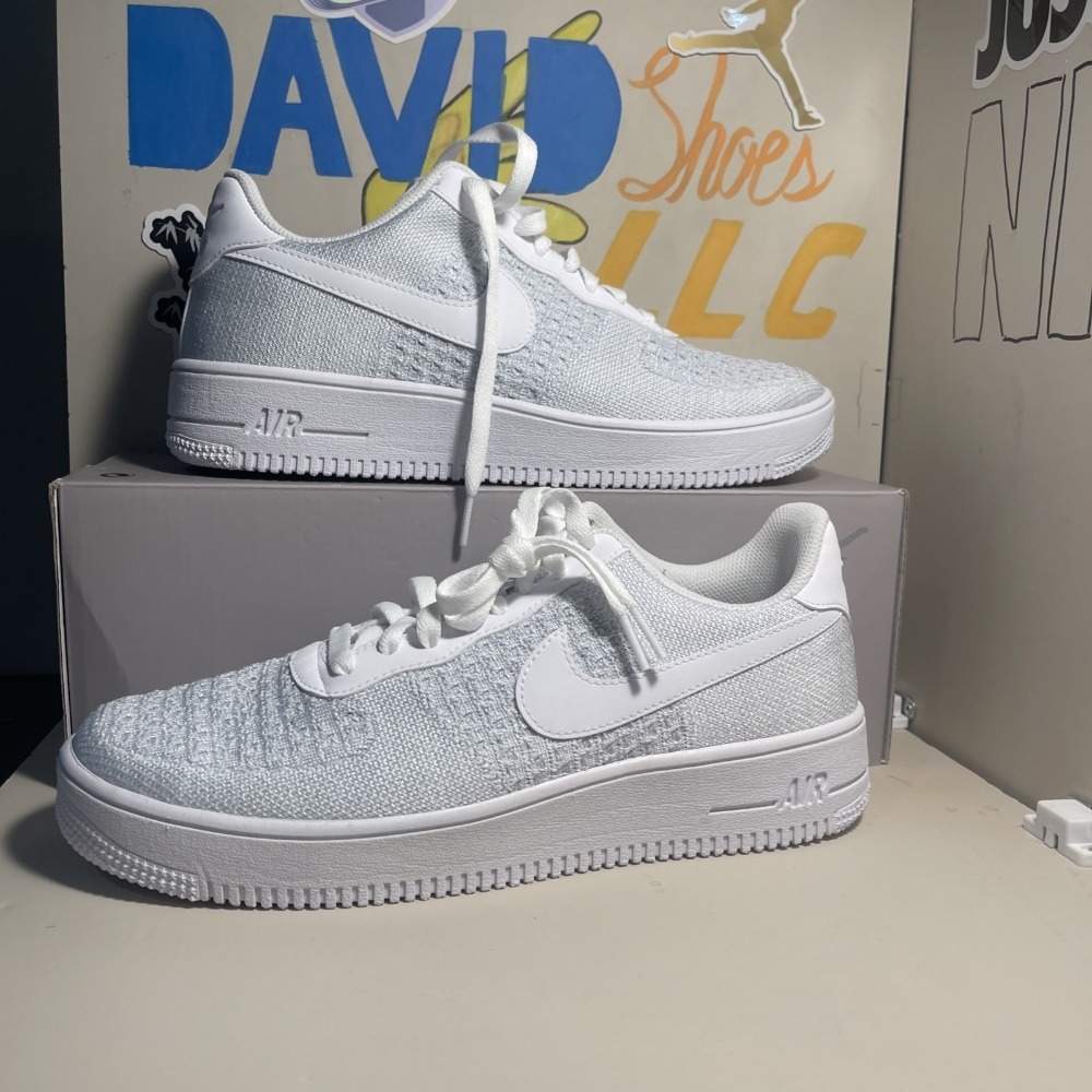 Nike Air Force 1 Flyknit 2.0 White Pure Platinum — 37 / 38 / 39 / 39.5 / 40 / 40.5 / 41 / 42 / 42.5 / 43 / 43.5 / 44, Novo