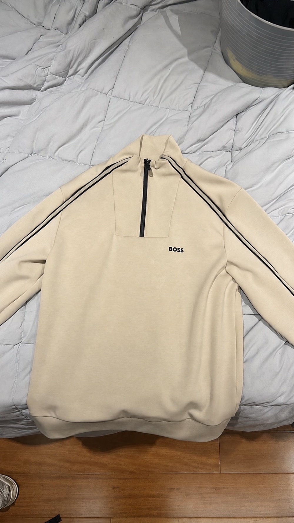 casaco quarter ziper  hugo boss vintage bege