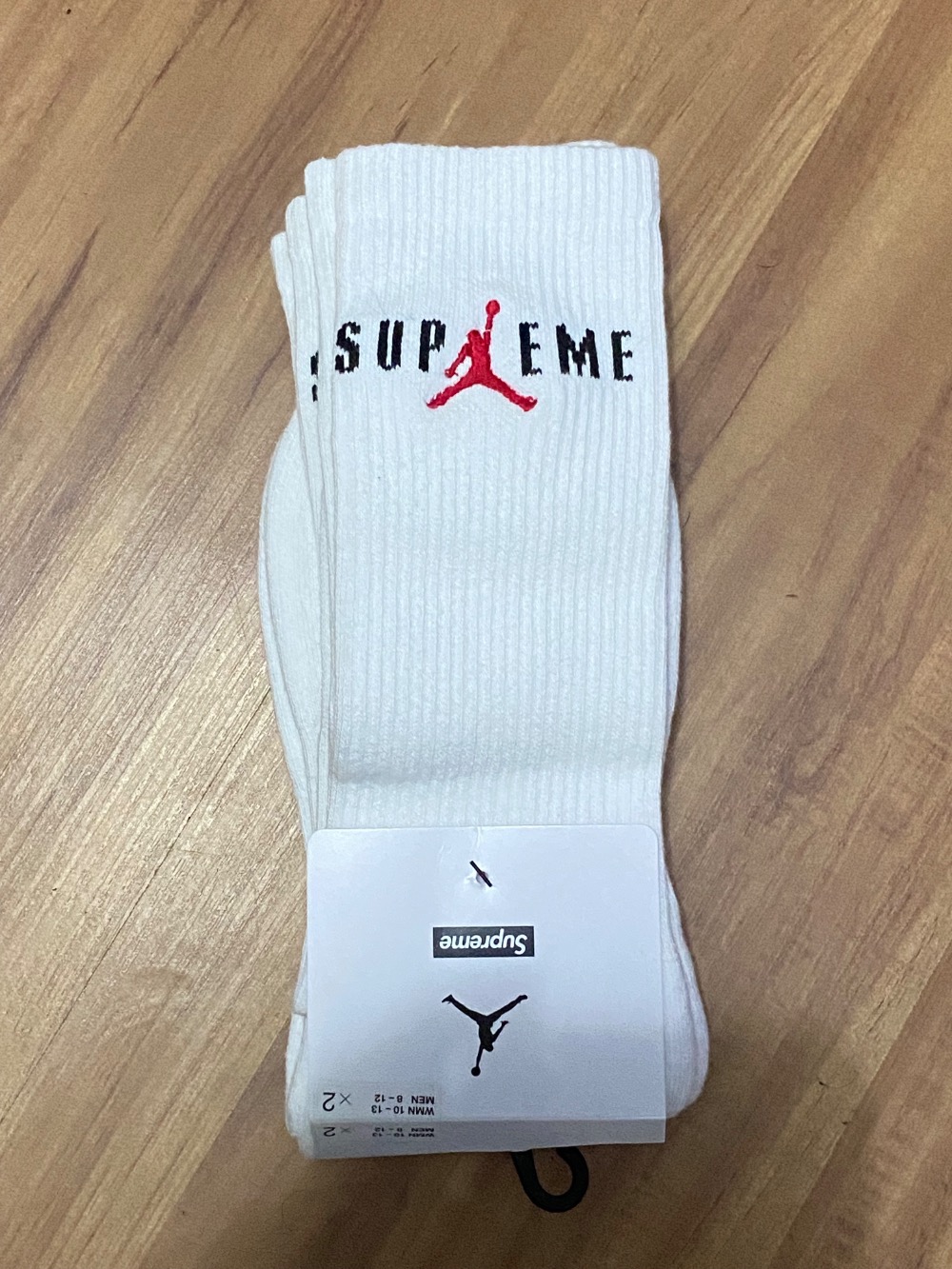 Supreme x Jordan Meia Crew White — G, Novo