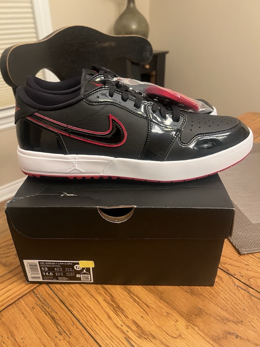 Air Jordan 1 Low Golf Black White Varsity Red — 41 / 42 / 42.5 / 43 / 43.5, Novo