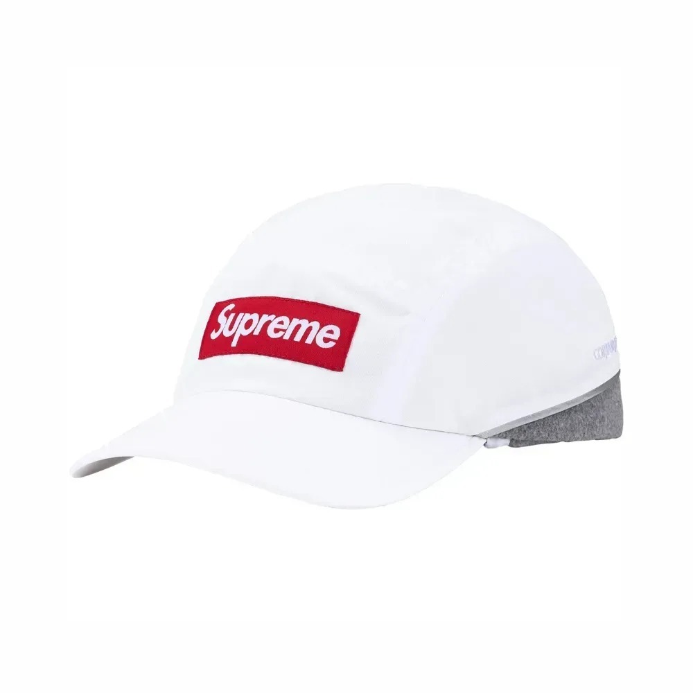 Boné Supreme Polartec Lined Packable Earflap Camp White FW25-W19 — Único, Novo