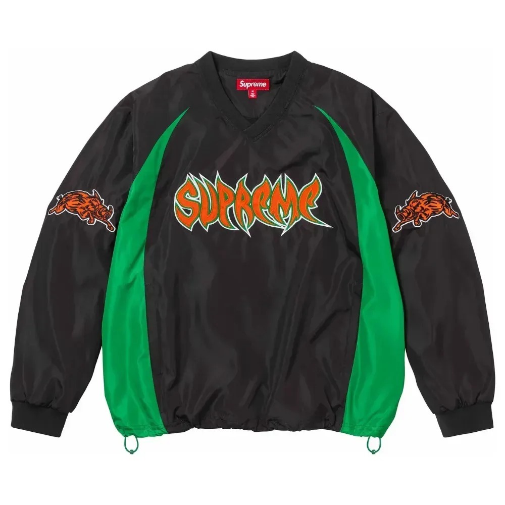 Crewneck Supreme Warthog Warm Up Pullover Black FW25-W19 — P / M / G, Novo