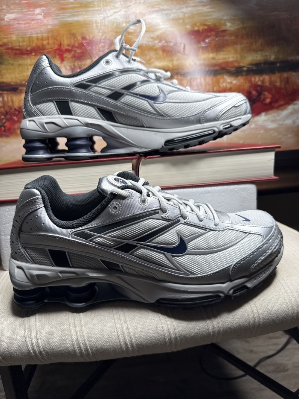 Nike Shox Ride 2 Photon Dust Metallic Silver Navy — 38 / 39 / 39.5 / 40 / 40.5 / 41 / 42 / 42.5 / 43 / 43.5 / 44, Novo