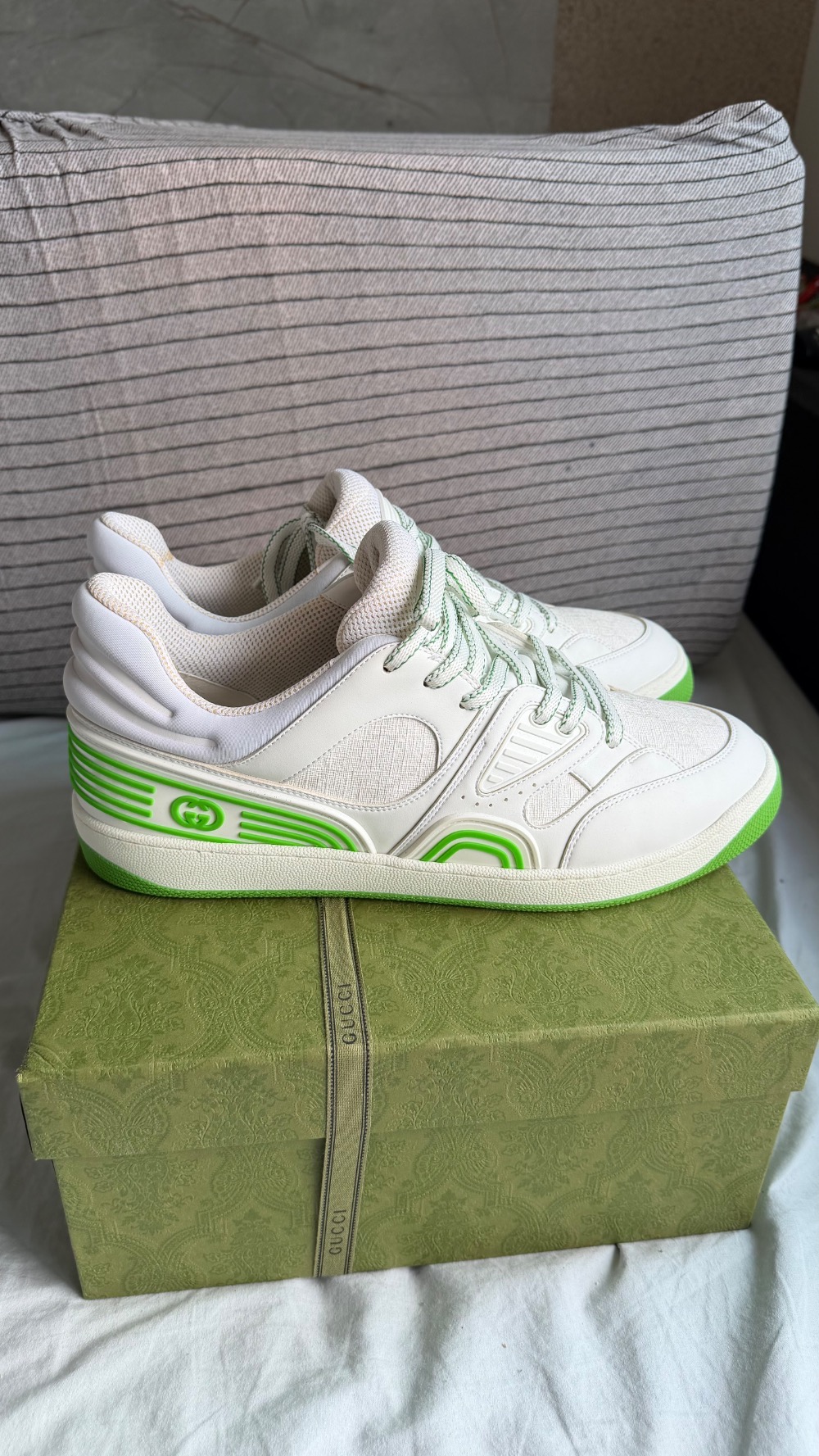 Gucci Basket Low White Demetra Green