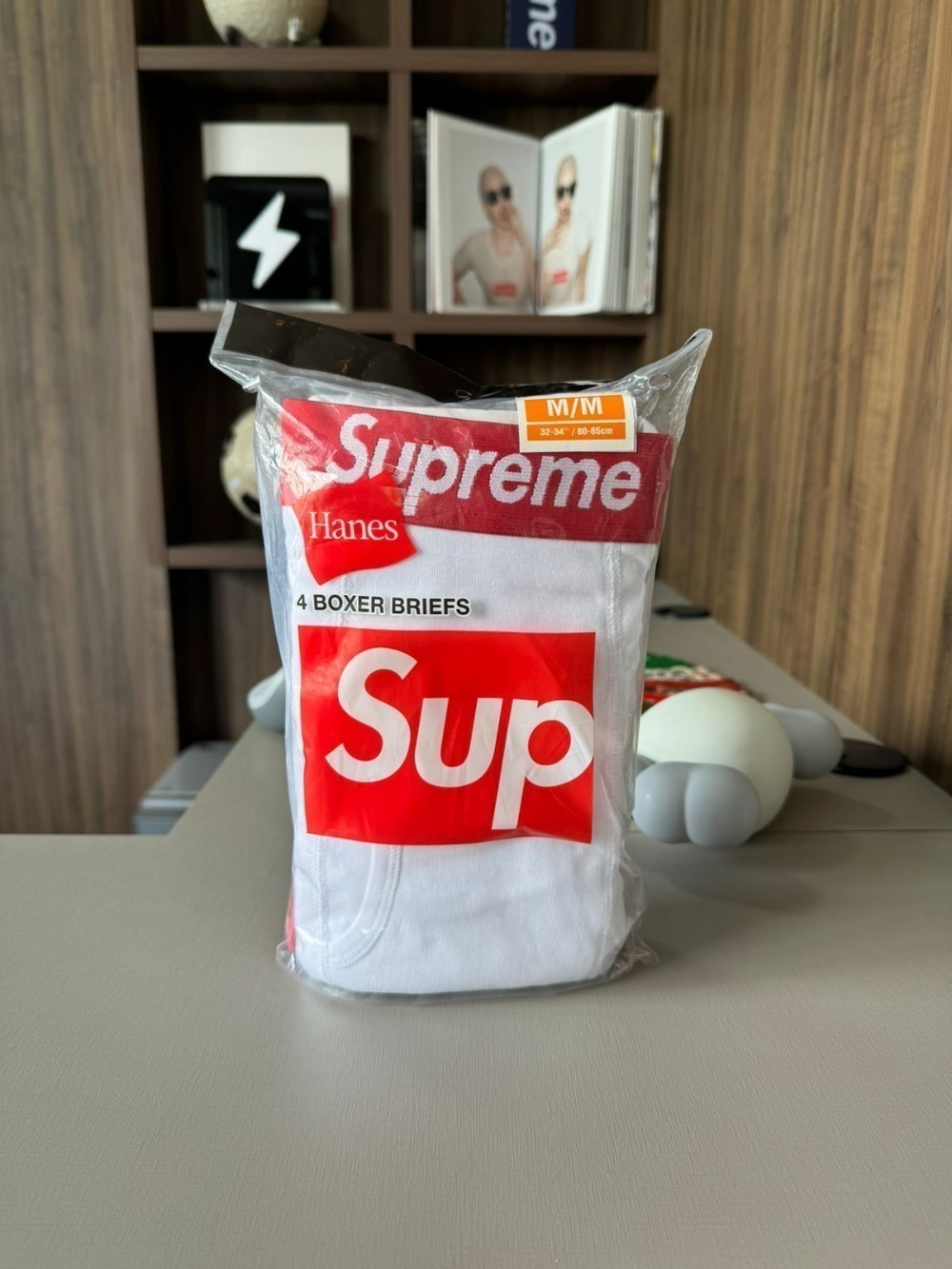 Hanes x Supreme Cuecas Boxer White (4 Pack) SS26-W1 — XG, Novo
