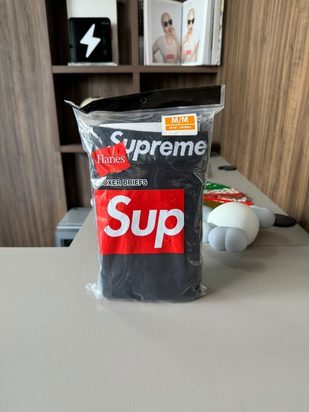Hanes x Supreme Cuecas Boxer Black (4 Pack) SS26-W1 — XG, Novo