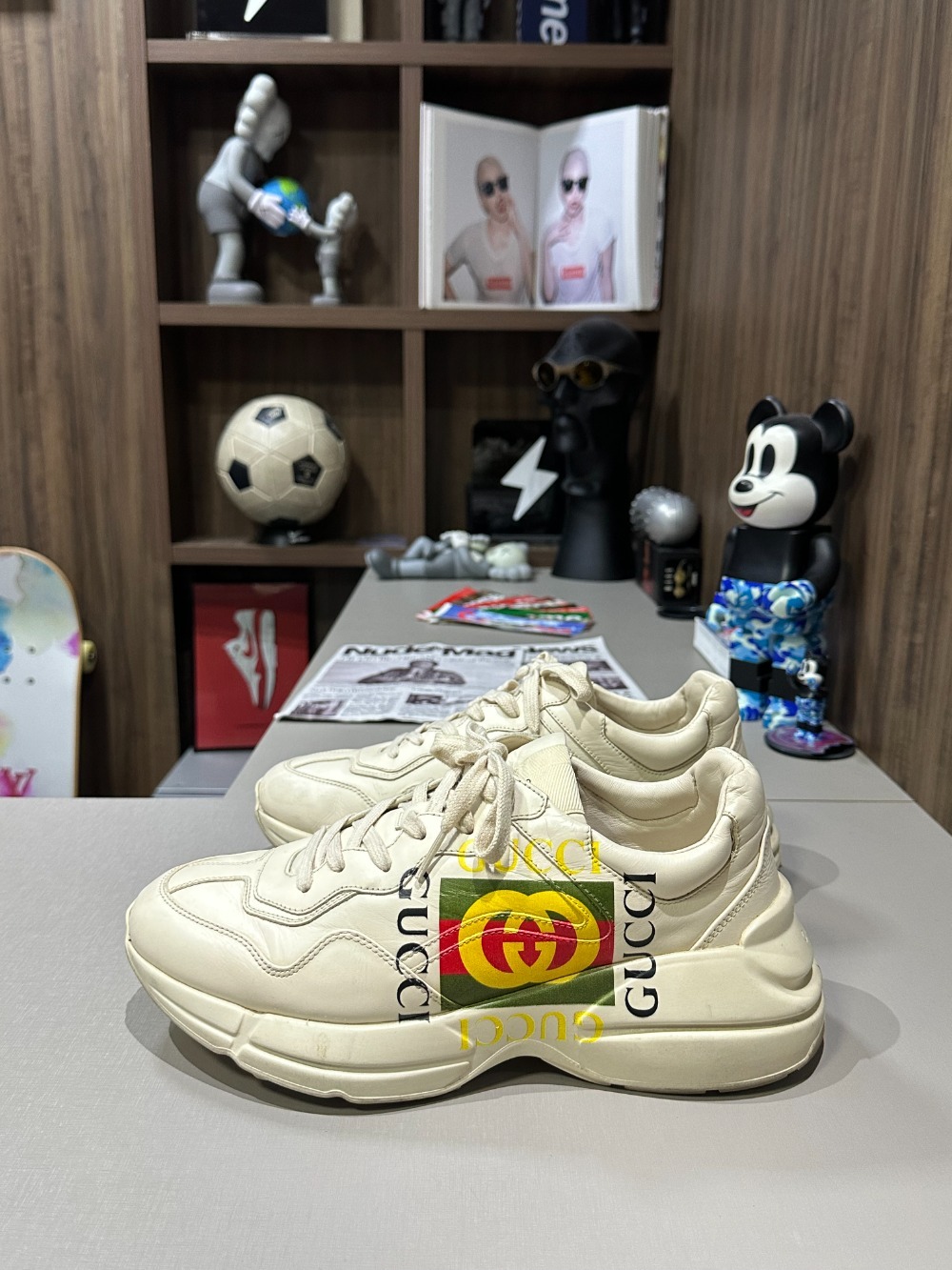 Gucci Rhyton Leather Vintage Logo