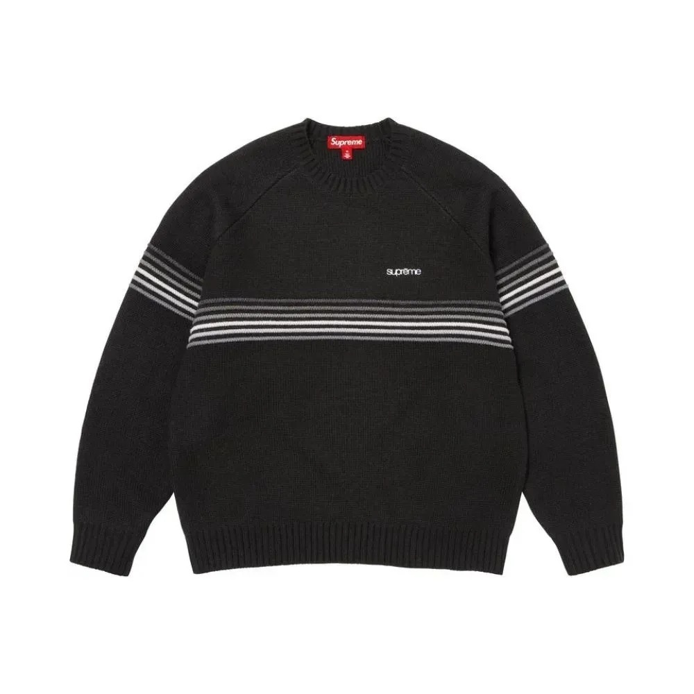 Suéter Supreme Raised Stripe Black SS26-W1 — M / XG, Novo