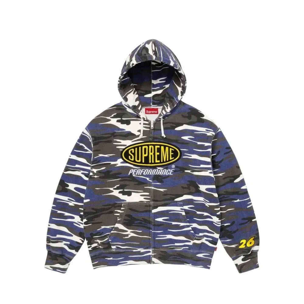 Moletom Supreme Performance Zip Up Blue Camo SS26-W1 — G, Novo