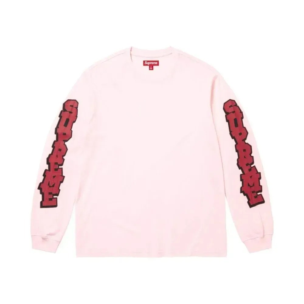 Moletom Supreme Cracked Sleeve L/S Top Washed Pink SS26-W1 — P / G / XG / 2XG, Novo