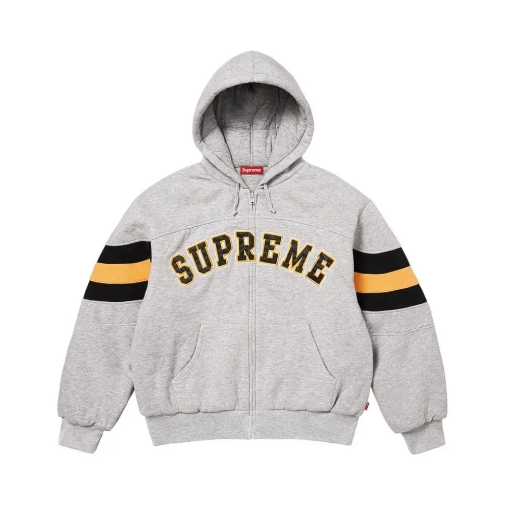 Moletom Supreme Filled Zip Up Hooded Heather Grey SS26-W1 — M / G / XG, Novo