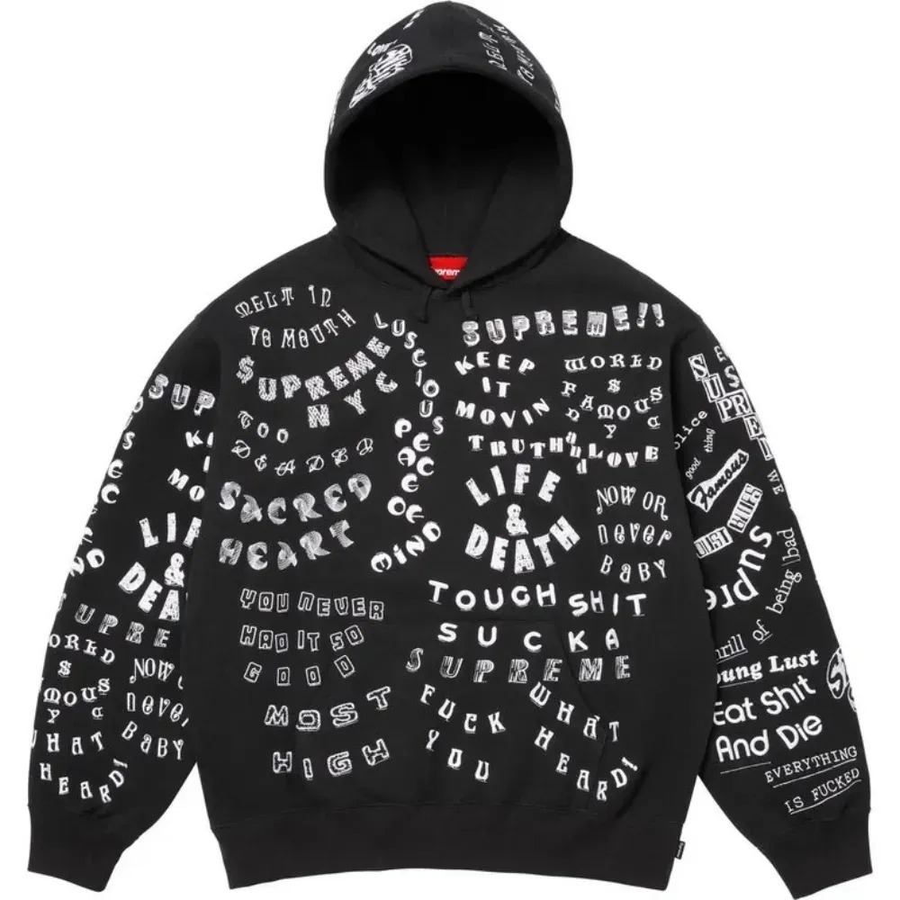 Moletom Supreme Too Deadly Black SS26-W1 — G / XG, Novo