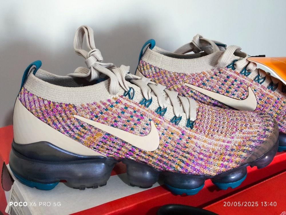 Nike Air VaporMax Flyknit 3 Desert Sand Vivid Purple — 37, Novo