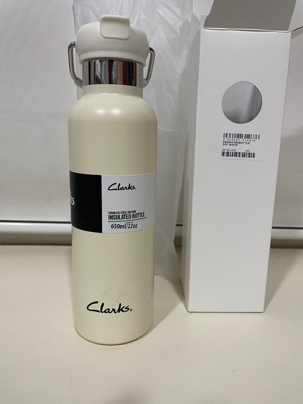 Garrafa Térmica Clarks off white 650ml Nova
