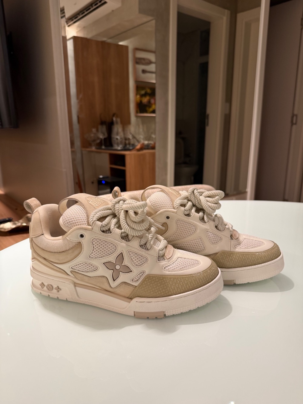 Louis Vuitton LV Skate Sneaker Beige White