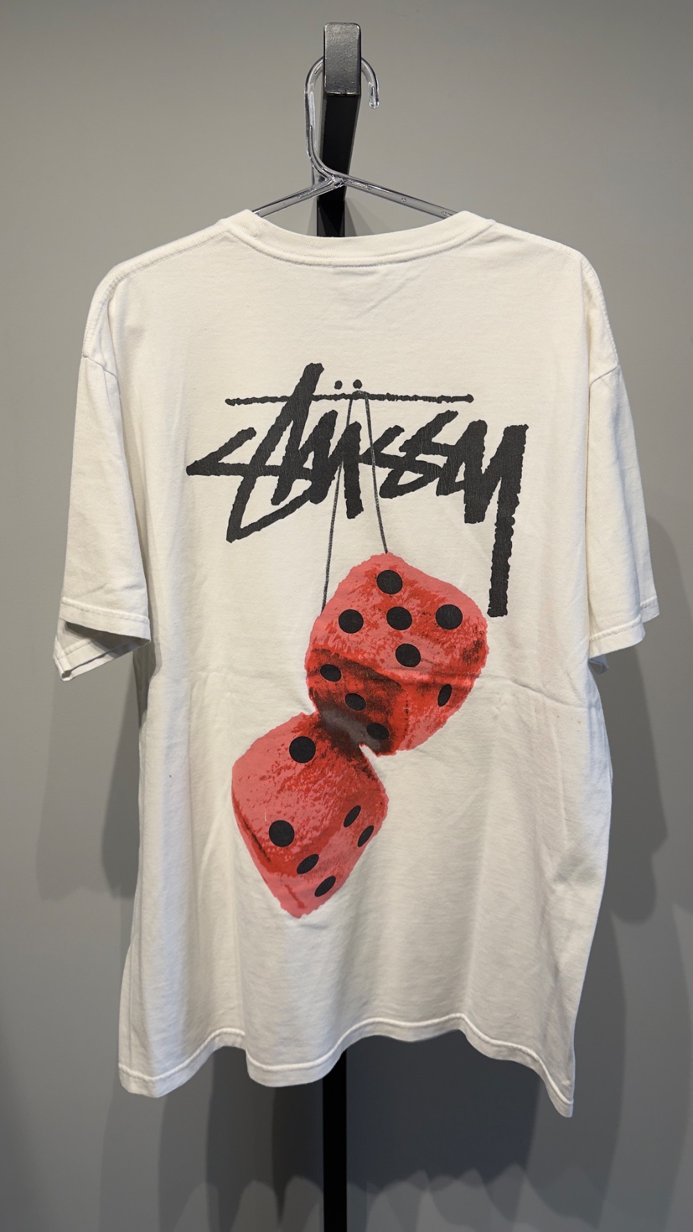 Camiseta Stussy Fuzzy Dice White — G, Usado