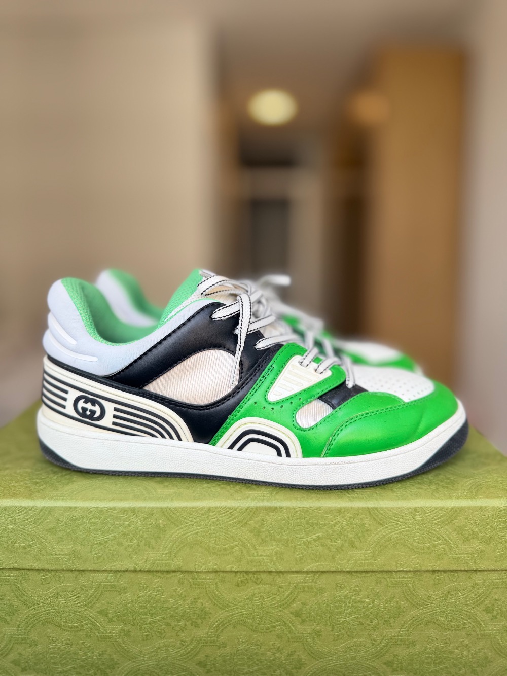 Gucci Basket Low White Demetra Green