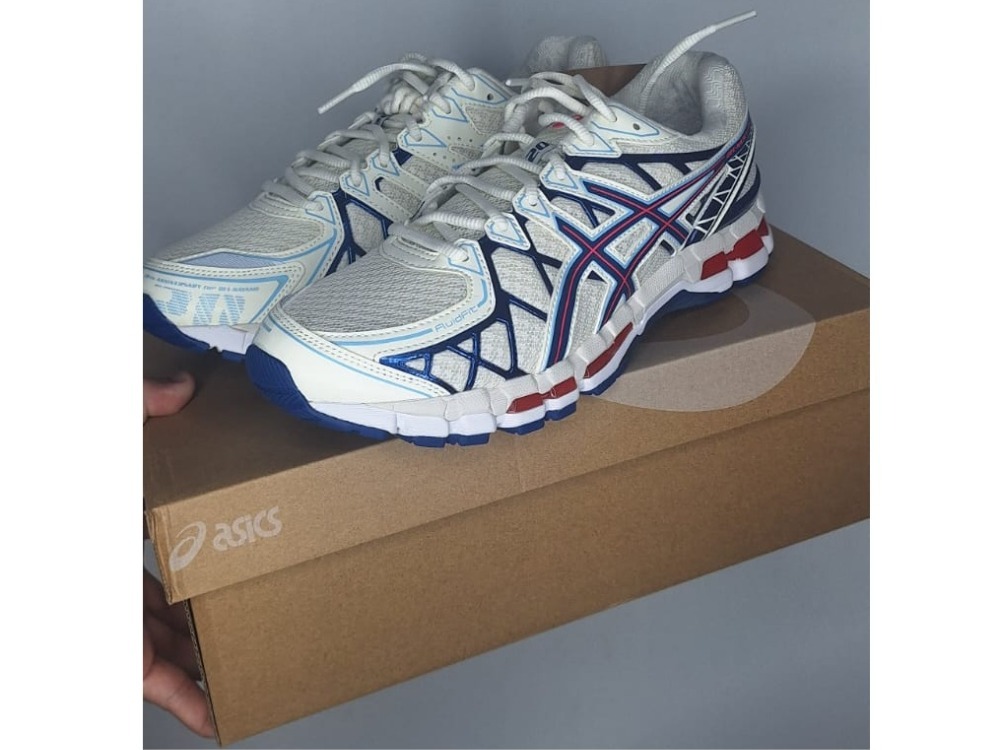 ASICS Gel-Kayano 20 Cream Blue Red