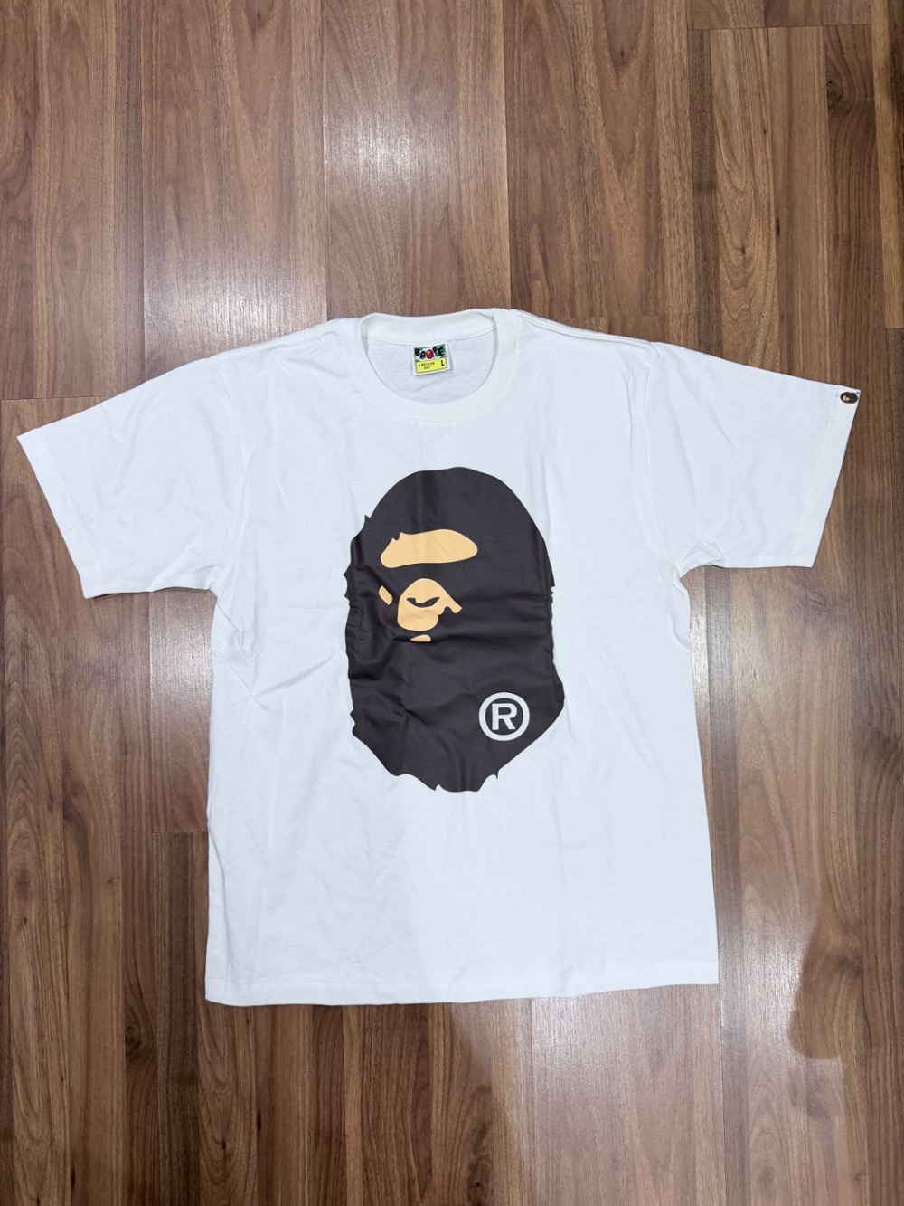 Camiseta BAPE Big Ape Head White Brown — G, Novo