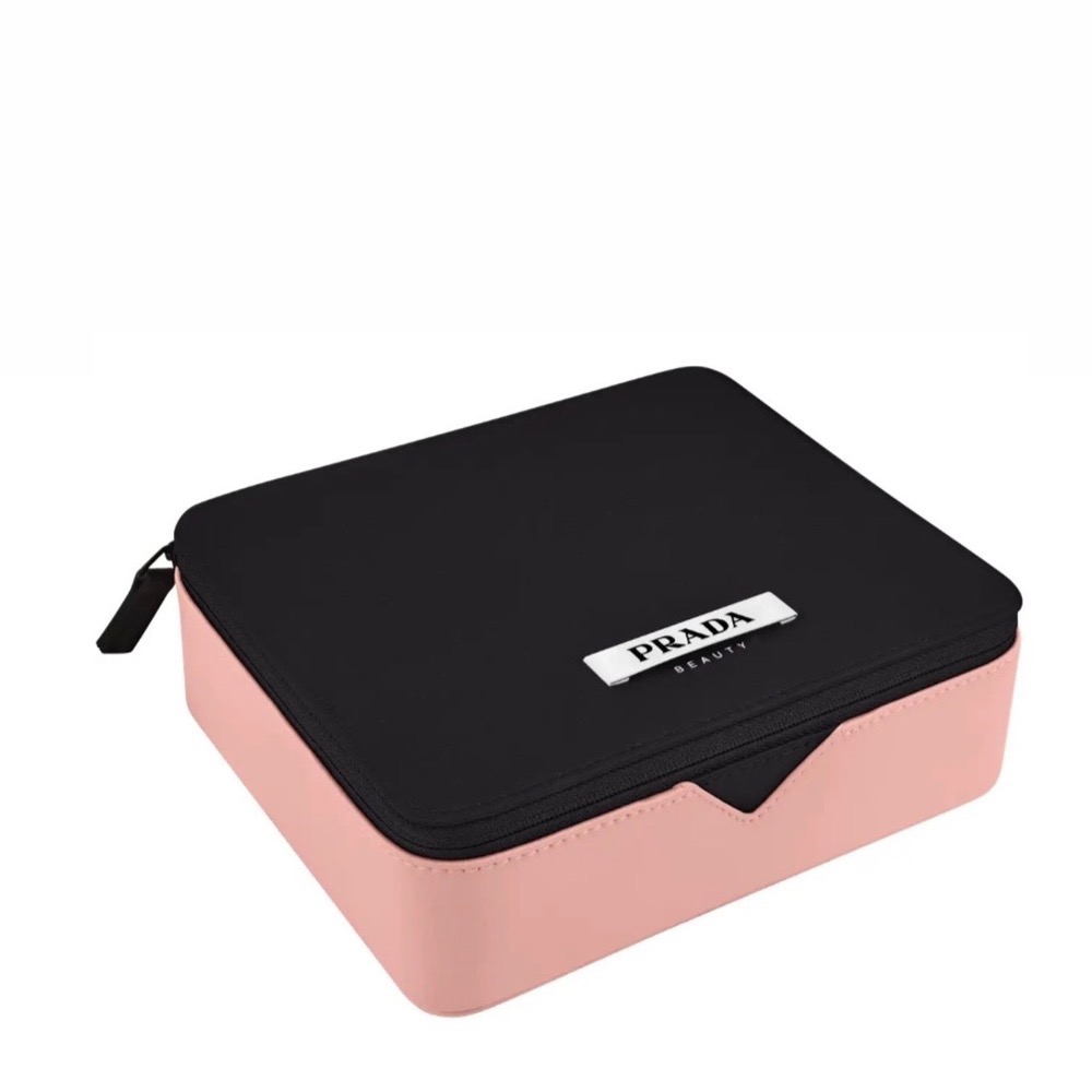 Necessaire Prada Beauty Preta/Rosa quadrada nova