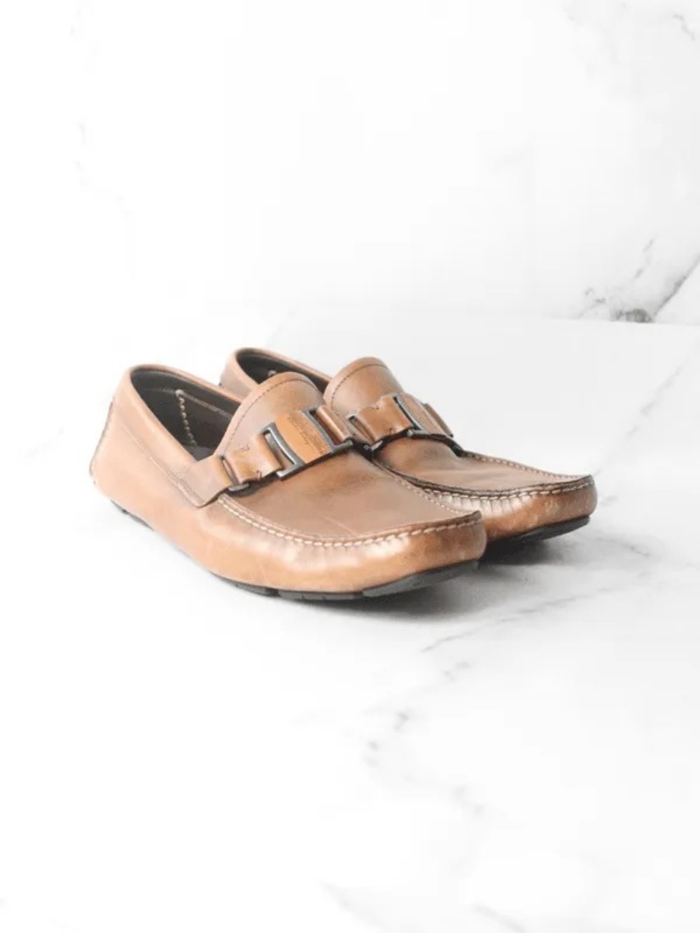 Mocassim Ferragamo Sardegna Logo Marrom