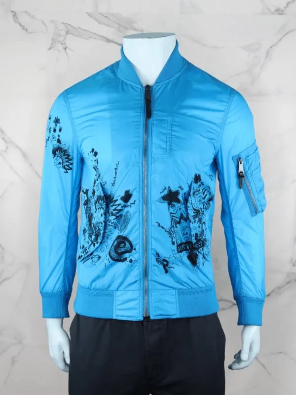 Jaqueta Burberry Nylon Doodle Print Azul