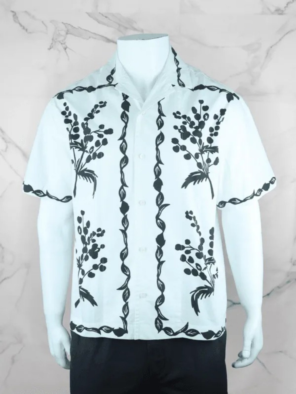 Camisa Jacquemus Manga Curta Floral Print Branca