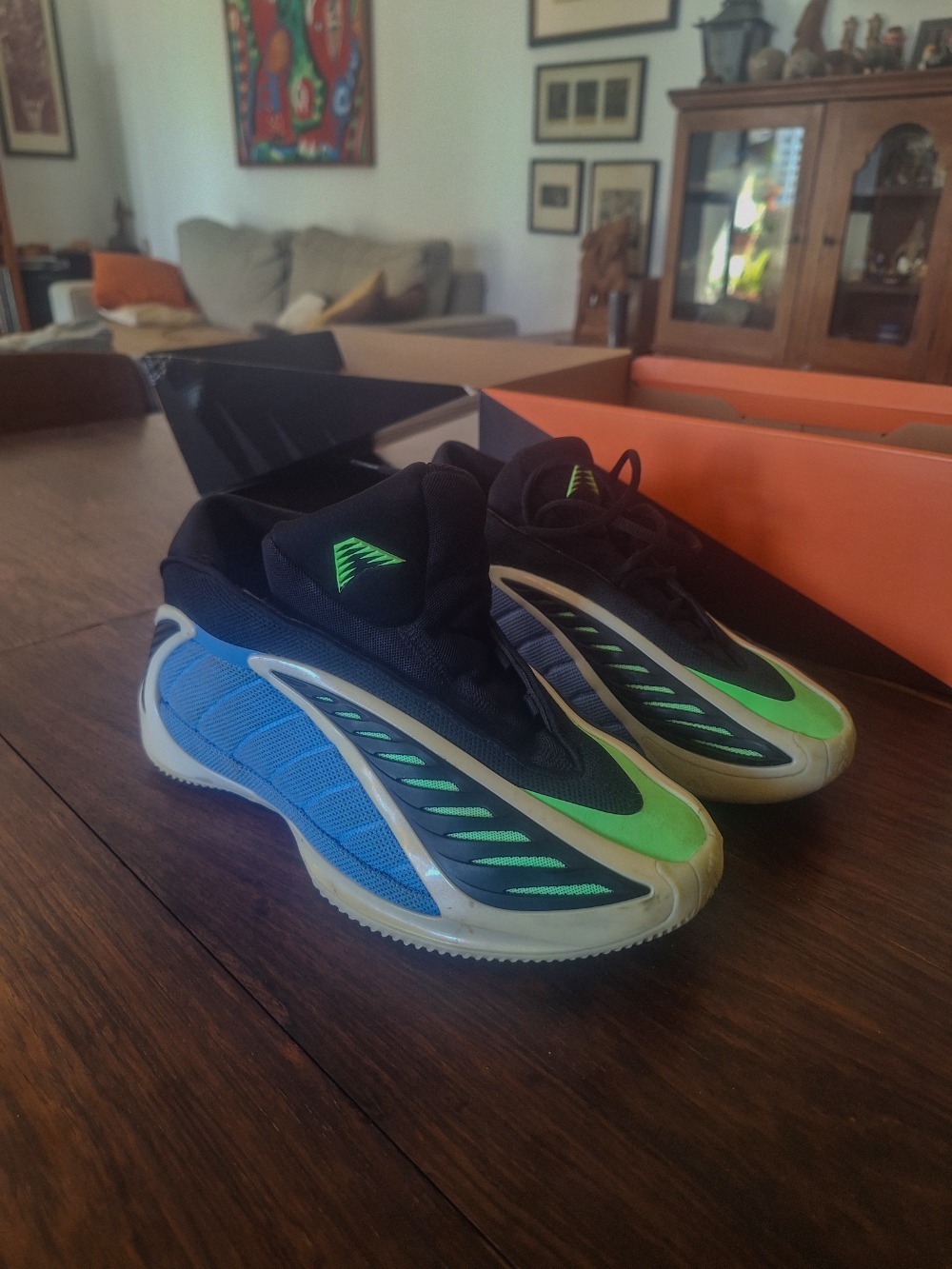 adidas Anthony Edwards 2 Blue Fusion Zero Metalic Lime Burst — 41, Usado