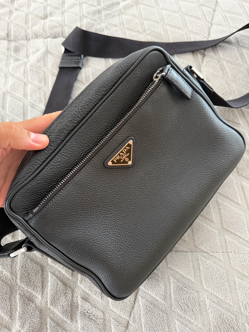 Prada Bandoliera Black Leather Bag