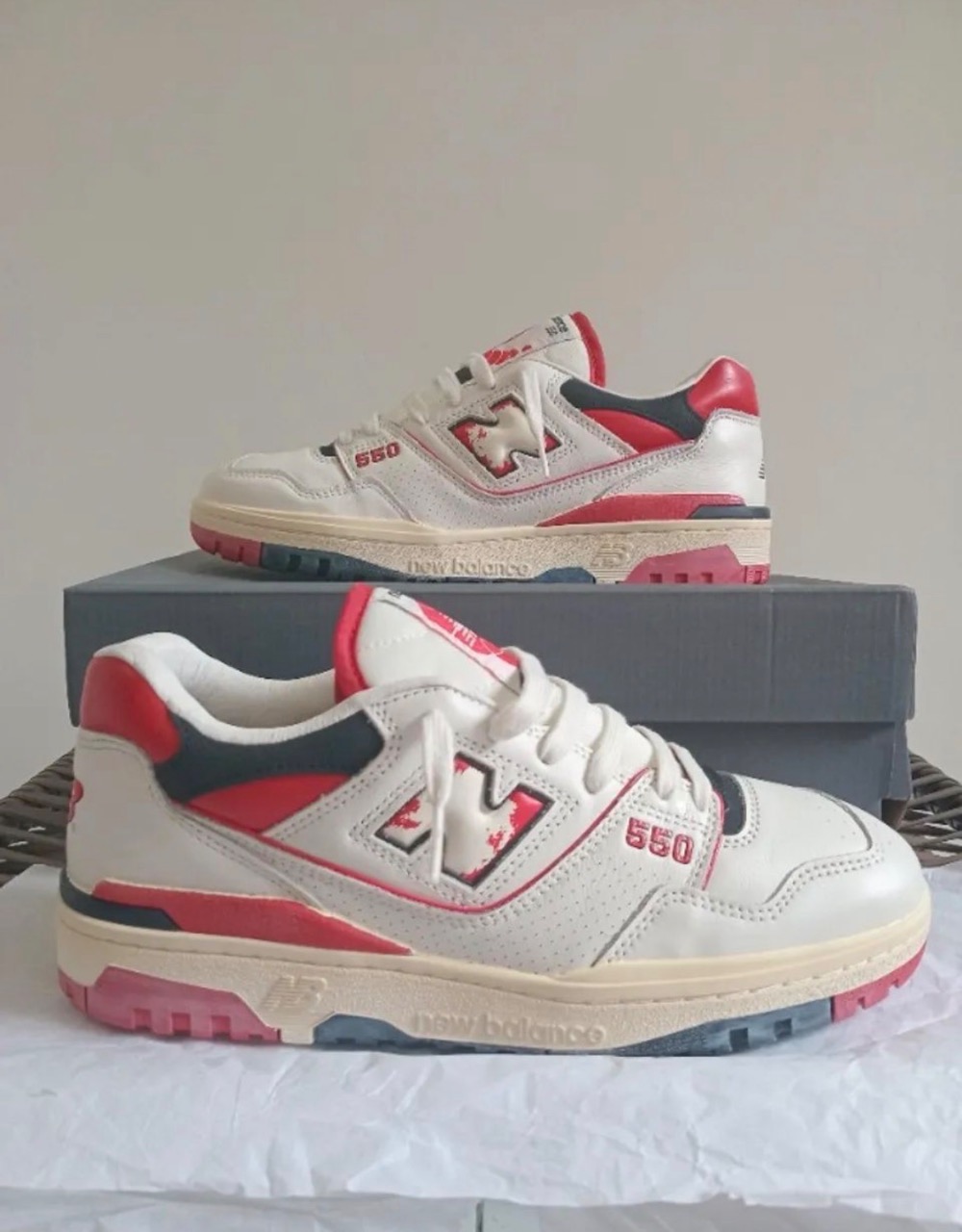 New Balance 550 Distressed Pack Red