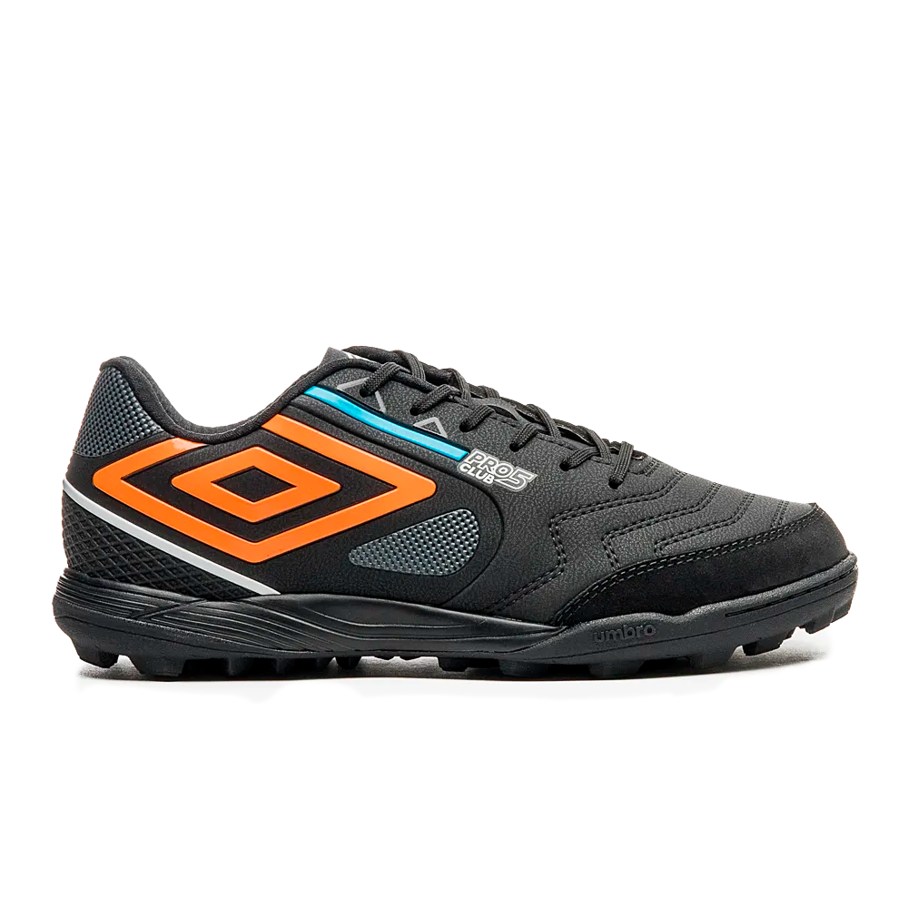 Chuteira Umbro Society Pro 5 Bump Club Black Orange
