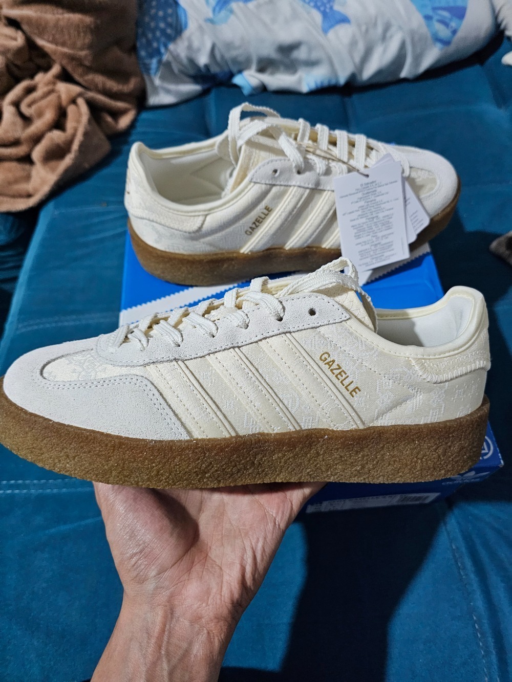 CLOT x adidas Gazelle by Edison Chen Cream Core White Gold Metallic